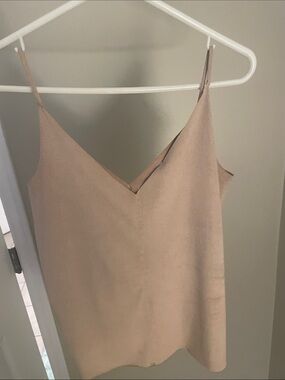 Neutral Beige/Pink V-Neck Cami Top - Women